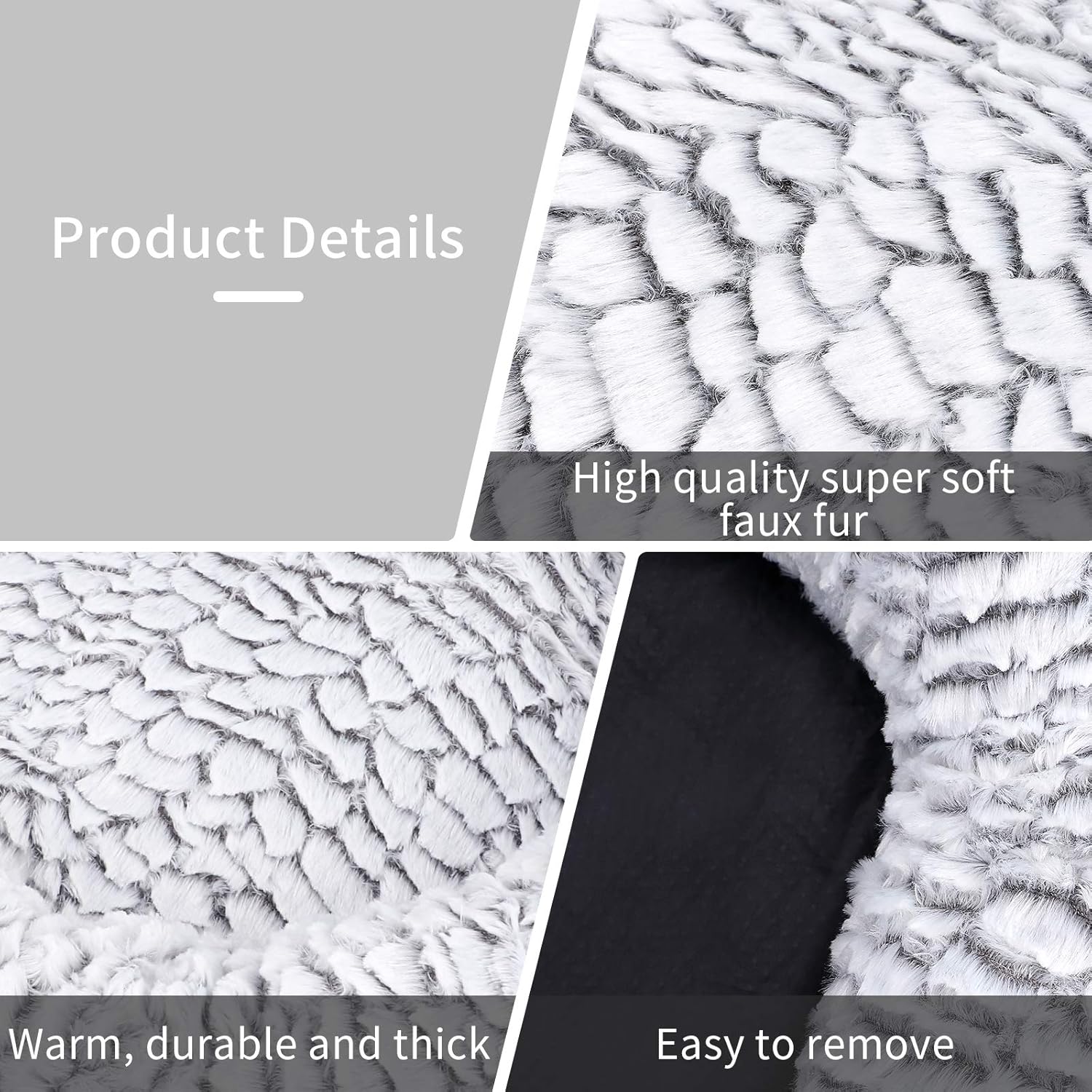 Calming Donut Dog Bed Round Fluffy Plush Washable Cuddler Pack of 2 B22075