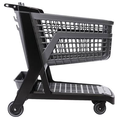 Gray Full Size Plastic Grocery Shopping Cart E414