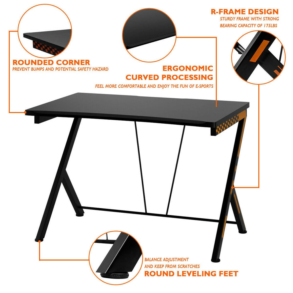 Black Ergonomic Gaming Desk O7302