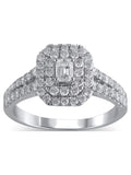 Emerald Cut Diamond Engagement Ring in 10kt White Gold S46485