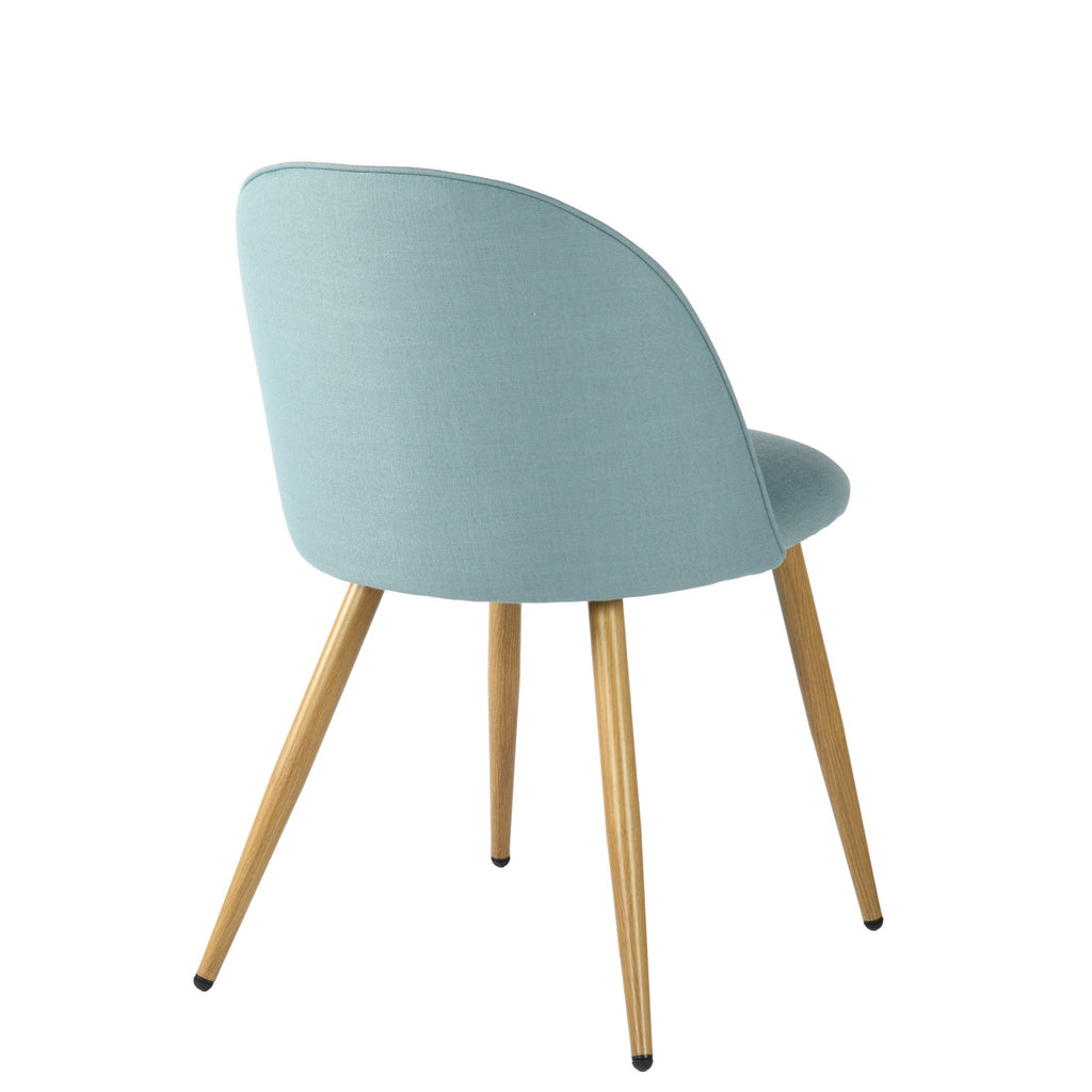 Fabric Upholstered Dining Chairs Set of 2 with Backrest Metal Legs, Power Blue X67185