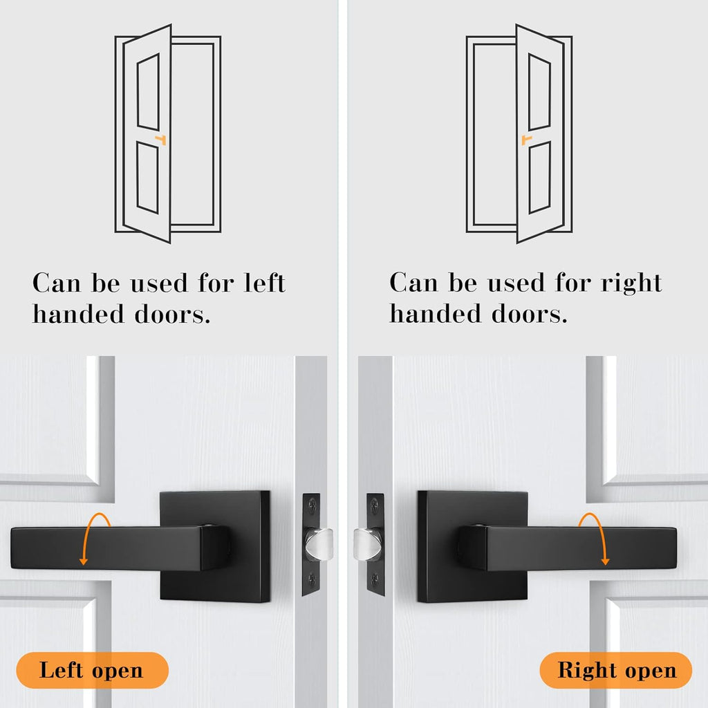 Matte Black Square Passage Door Levers Pack of 2 Z83533