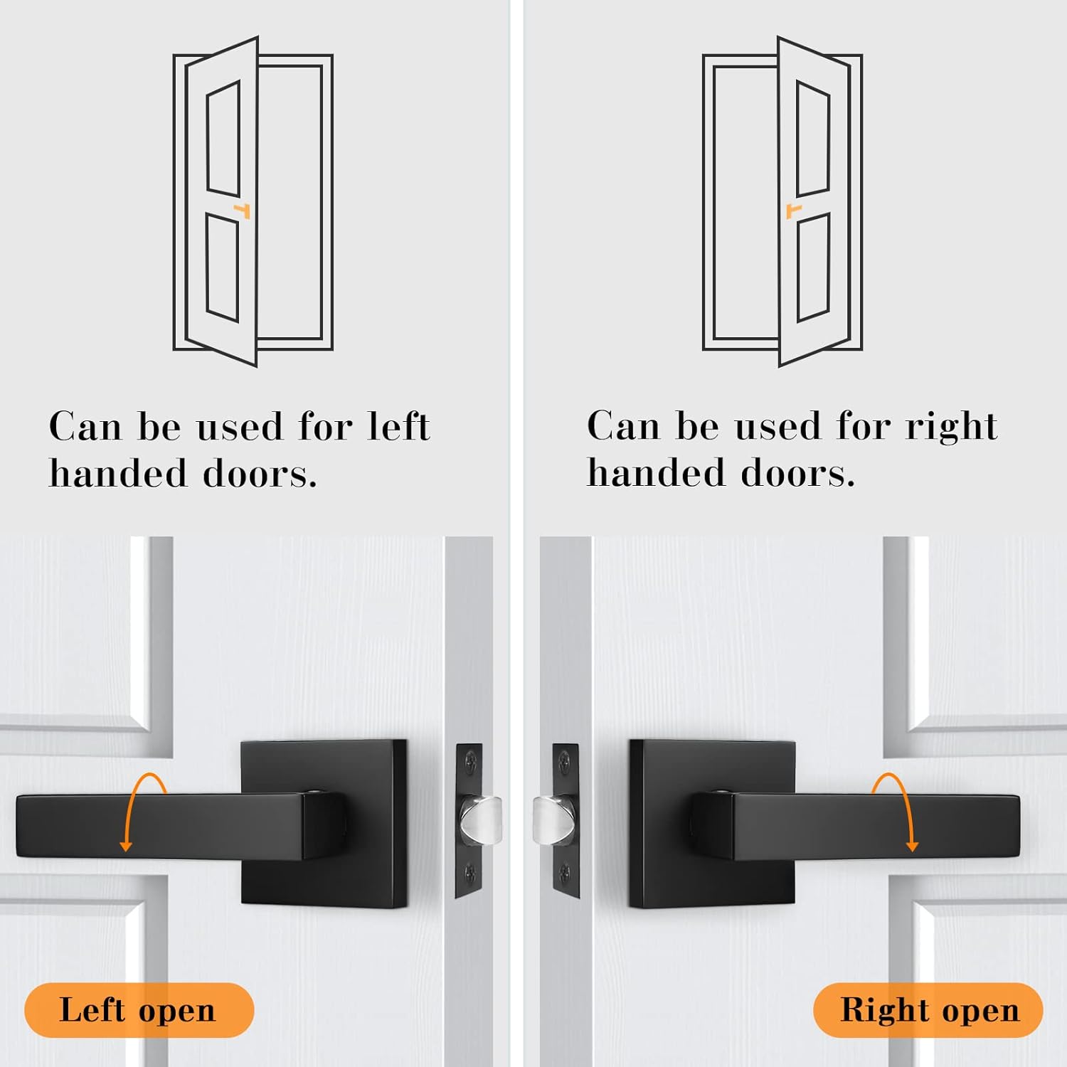 Matte Black Square Passage Door Levers Pack of 2 Z83533