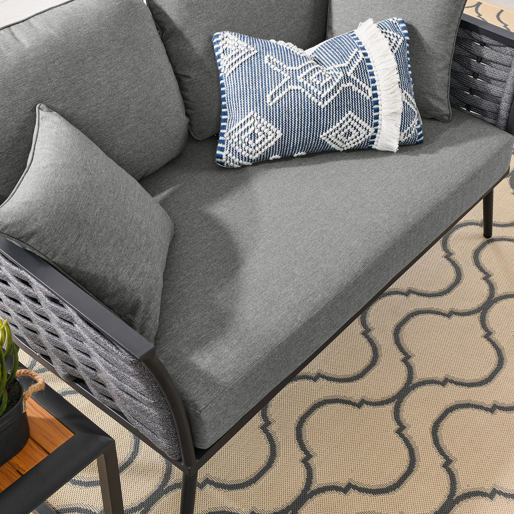 Gray Charcoal Aluminum Outdoor Loveseat S799