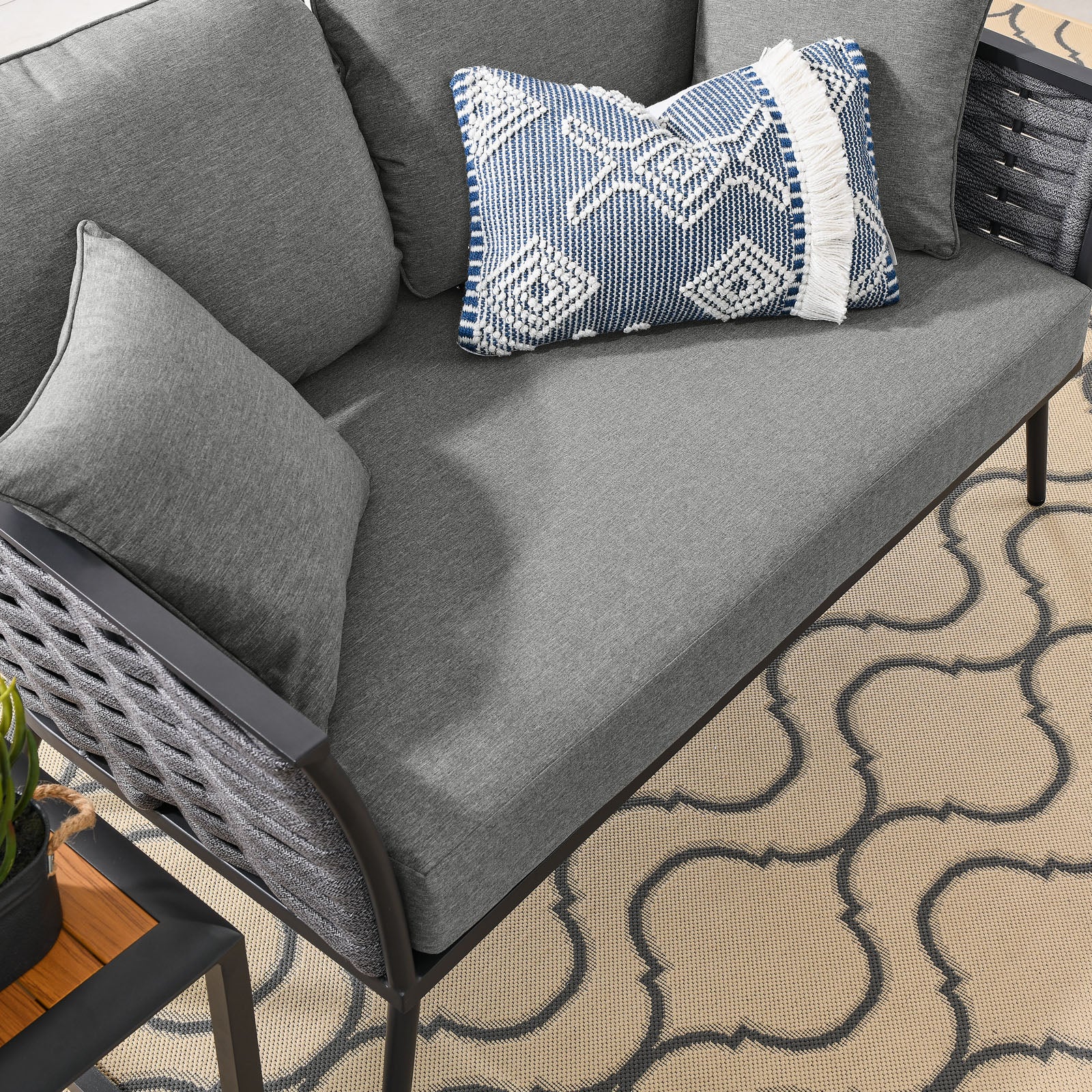 Gray Charcoal Aluminum Outdoor Loveseat S799