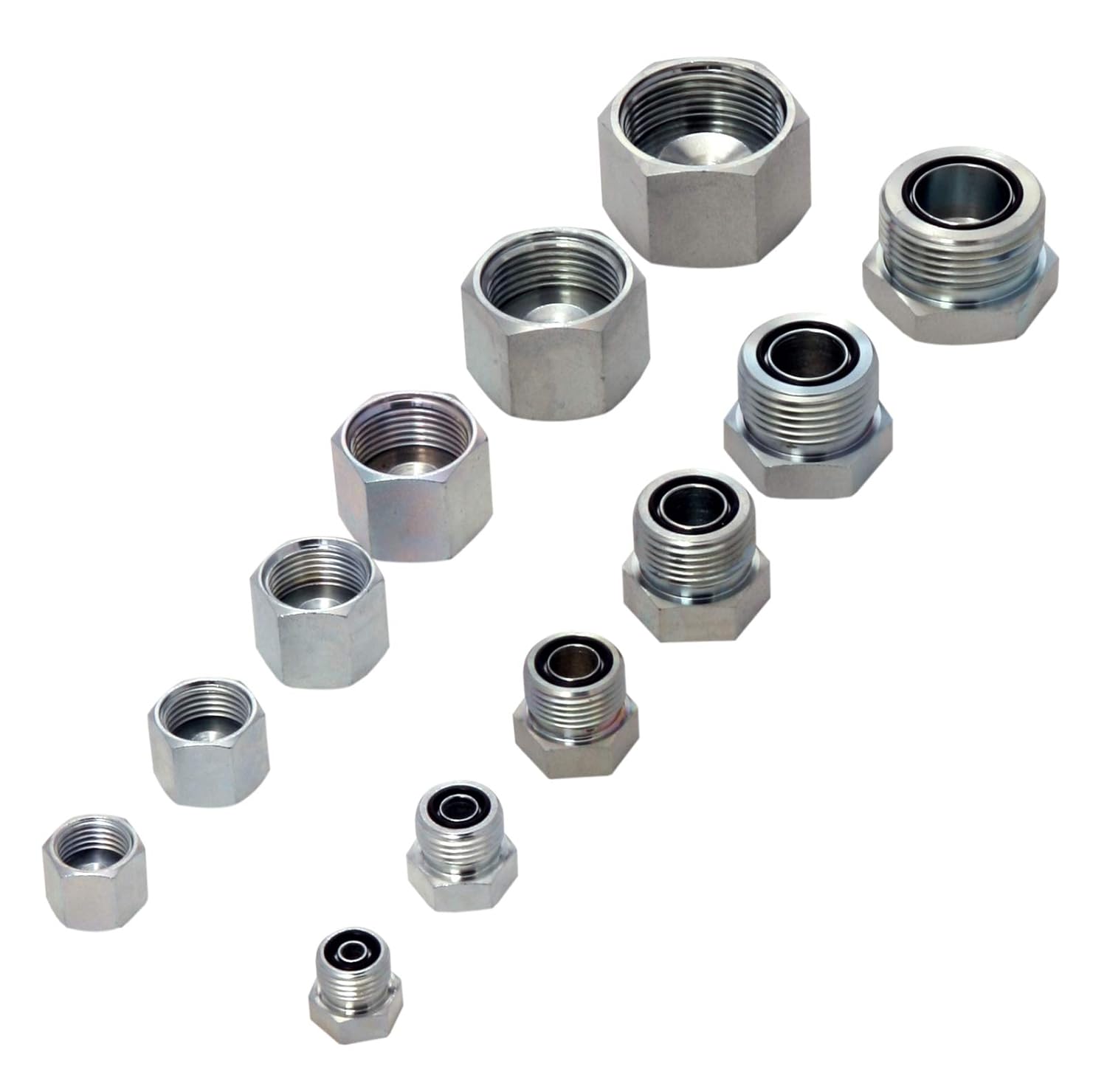 64 Pcs Galvanized Steel ORFS Cap & Plug Assortment Kit M718584