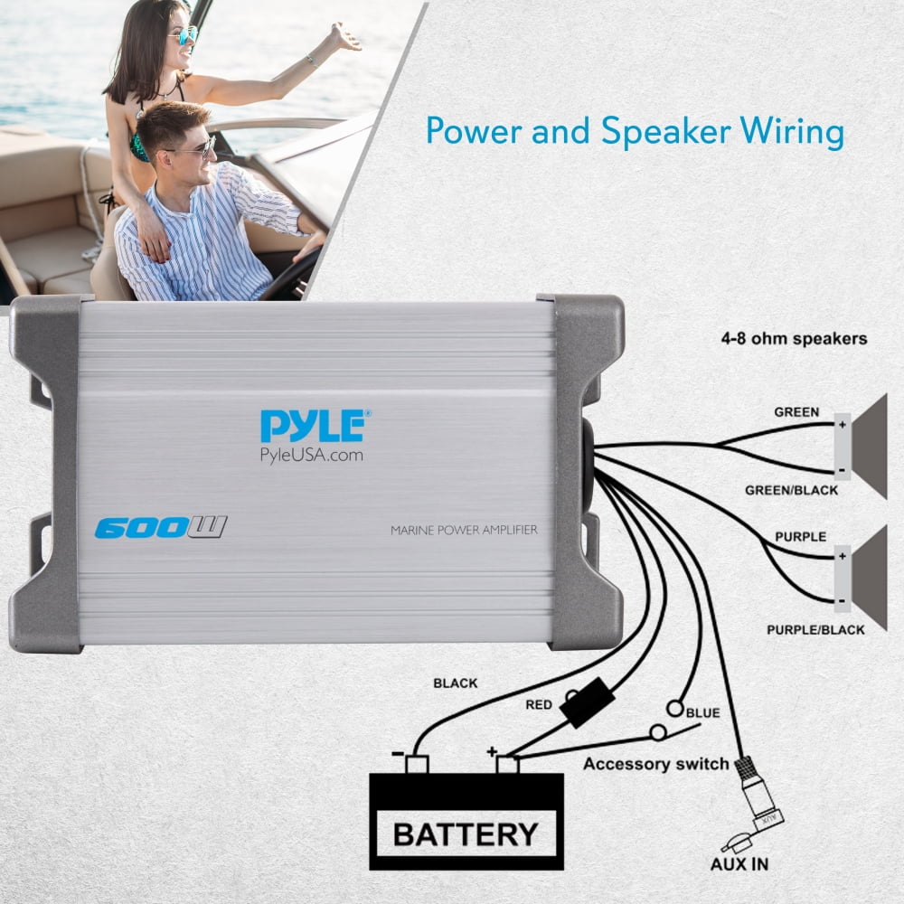 Waterproof 600 W 2 Channel Marine Power Audio Amplifier G653457