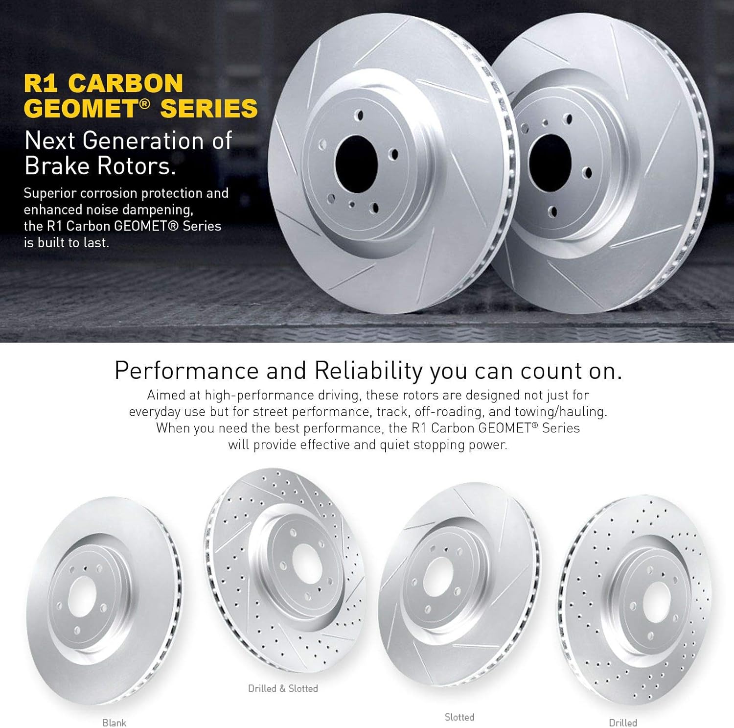 Rear Carbon Brake Rotors Slotted with Pads T426