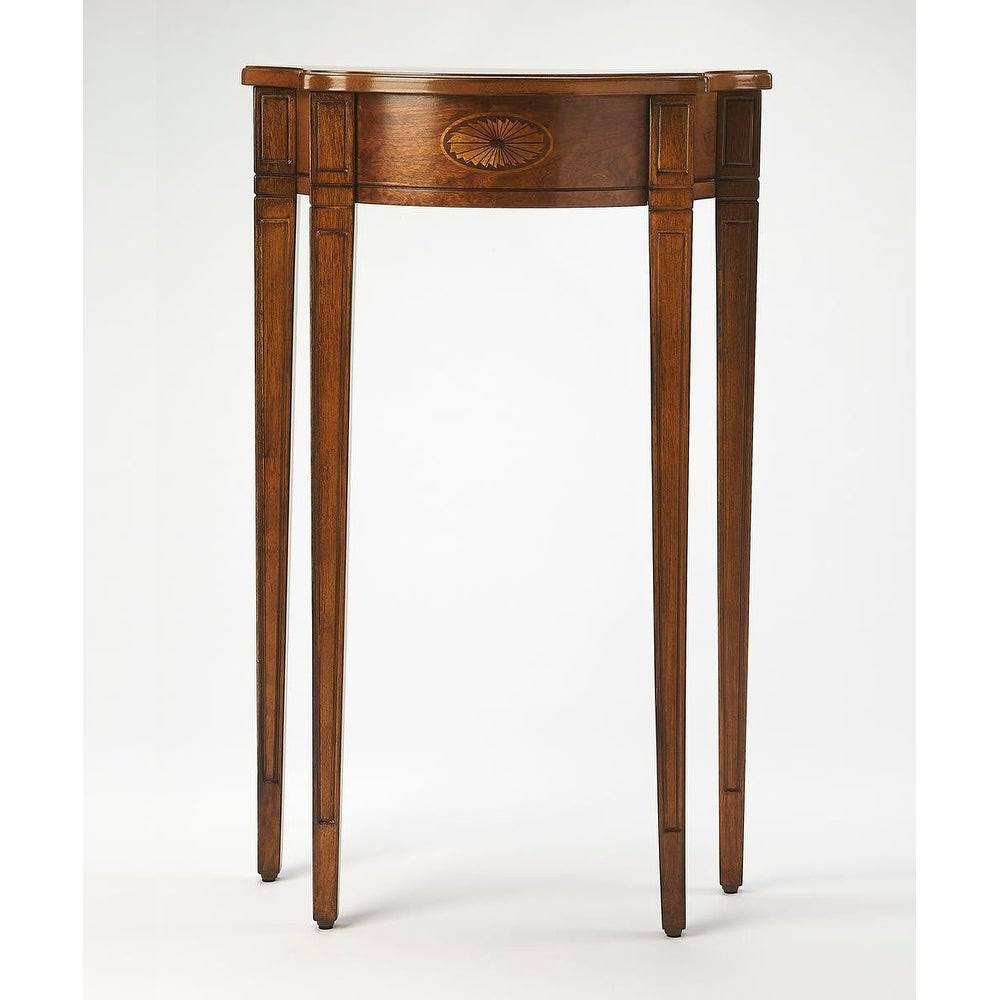 Medium Brown Demilune Console Table L286