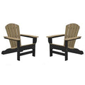 Black/Weathered Wood Plastic Adirondack Chair E254