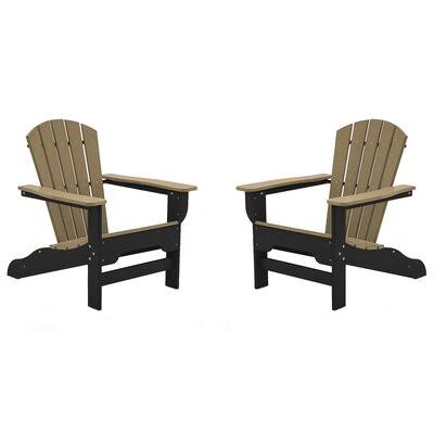 Black/Weathered Wood Plastic Adirondack Chair E254