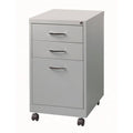 3-Drawer Mobile Filing Cabinet, Platinum/Black C250236