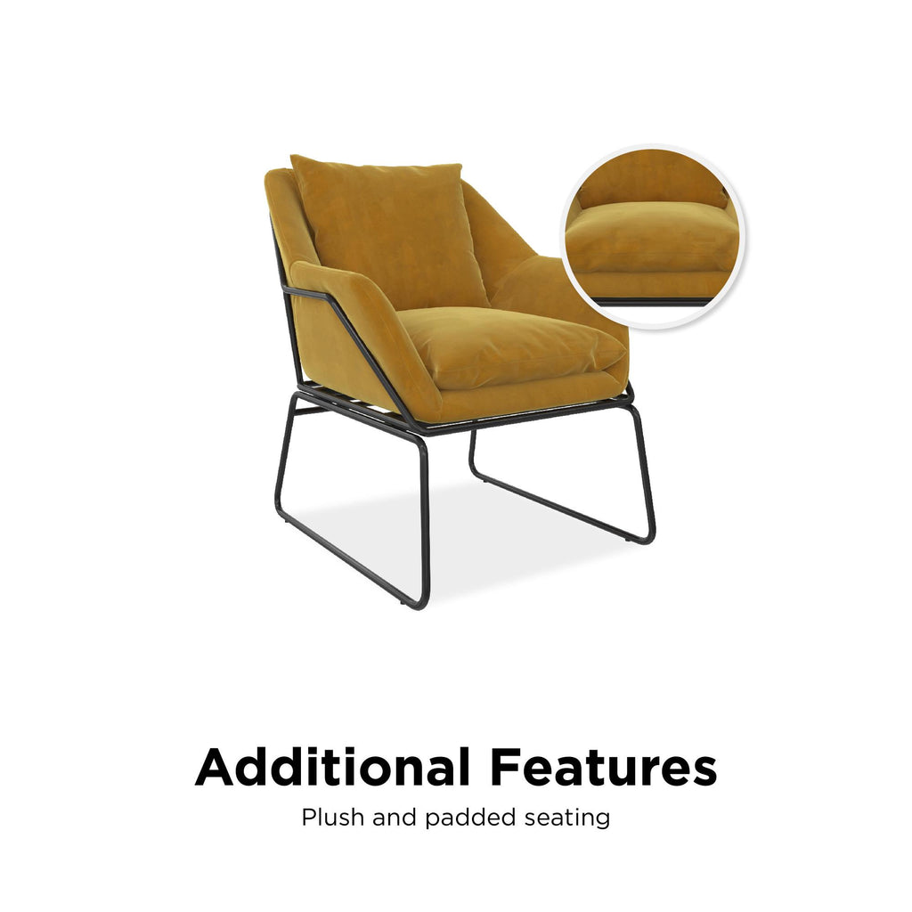 Mustard Yellow Velvet Accent Chair O266070