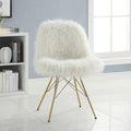 Faux Fur Chair with Gold Metal Base G207960
