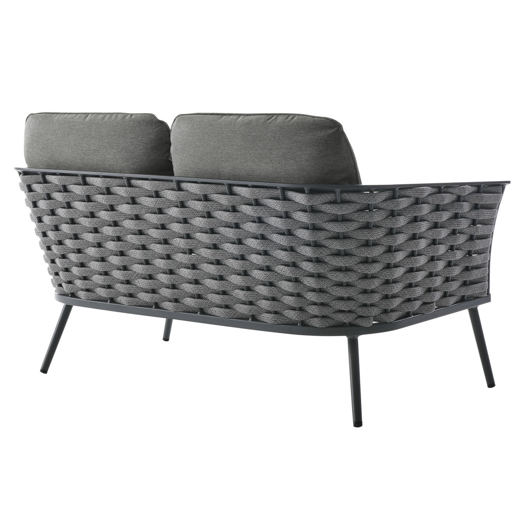 Gray Charcoal Aluminum Outdoor Loveseat S799
