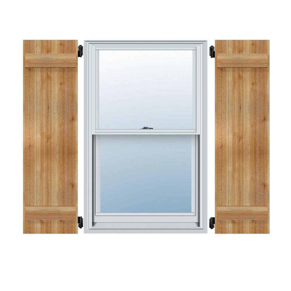 Board-n-Batten Shutters, Rough Sawn Western Red Cedar (Per Pair) T468746