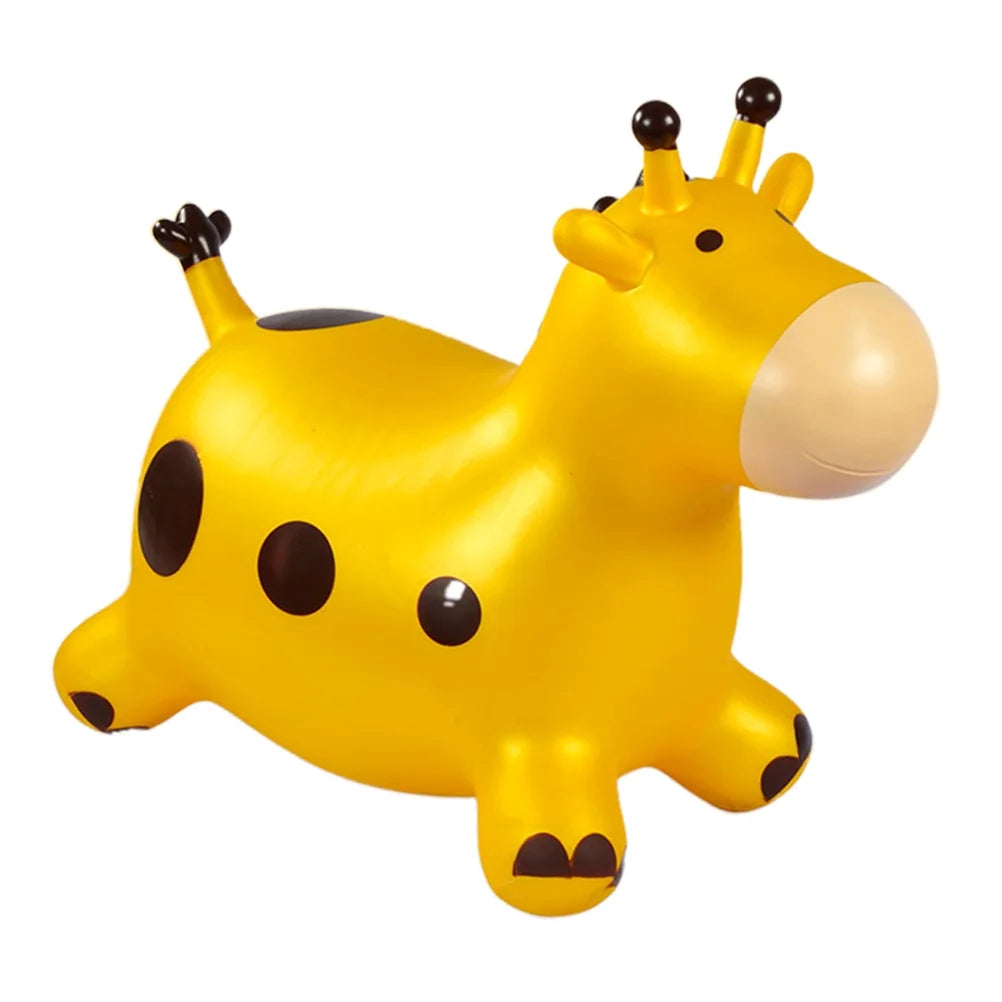 Inflatable Bouncing Horse Outdoor Toy with Air Pump (Yellow) Y26723