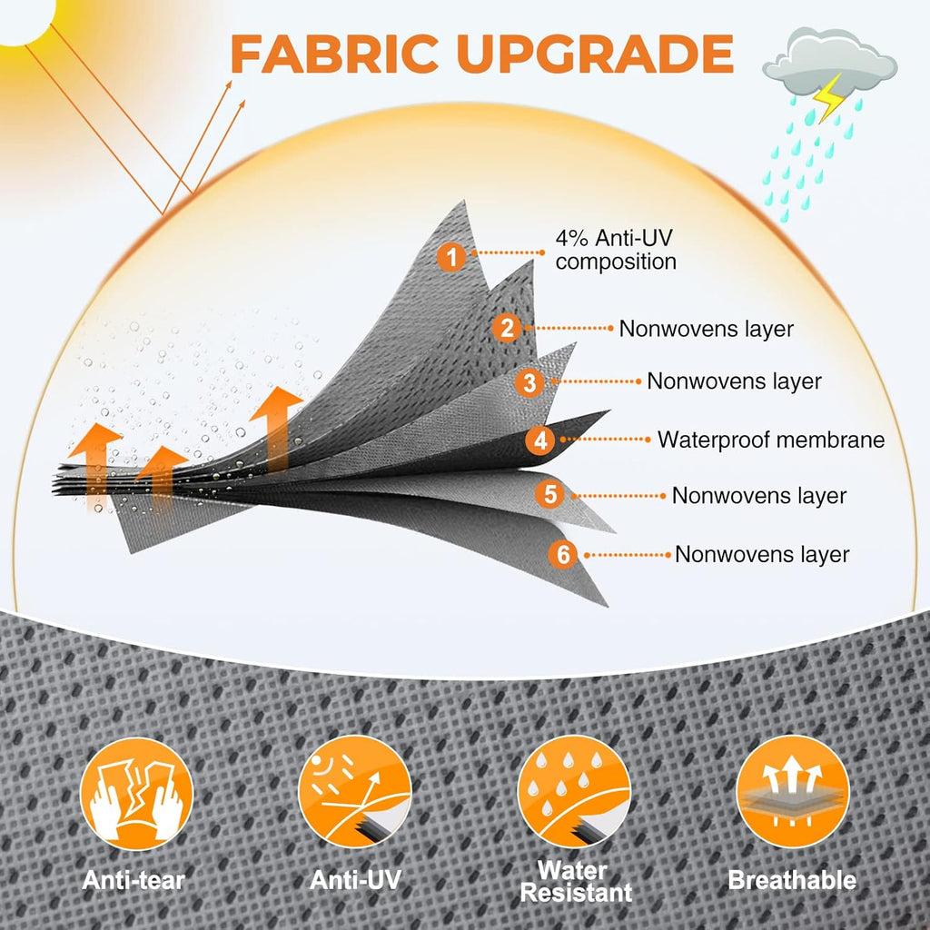 Heavy Duty 6 Layers Travel Trailer RV Cover Anti-UV Camper Cover for 24'1" - 26' Motorhome Breathable Rip-Stop with 2Pcs Extra Straps & Gutter Spout Covers J95514