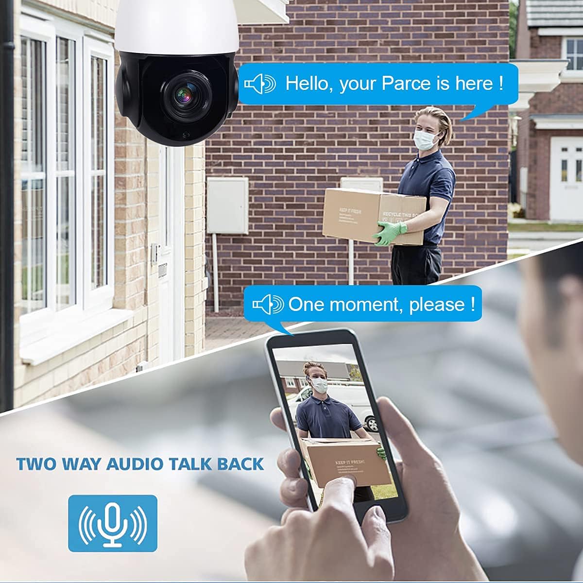 5MP PTZ PoE IP Security Camera with 20x Optical Zoom, 260ft IR Night Vision, IP66 Waterproof L3646