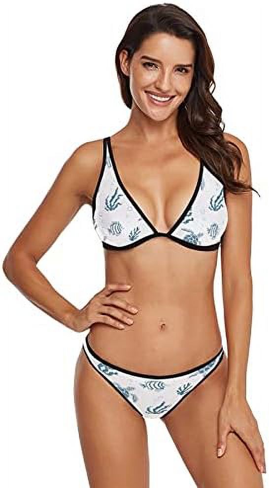 Underwater Animals Sea Turtle Two Piece Bikini Swimsuits, Size XL J5135