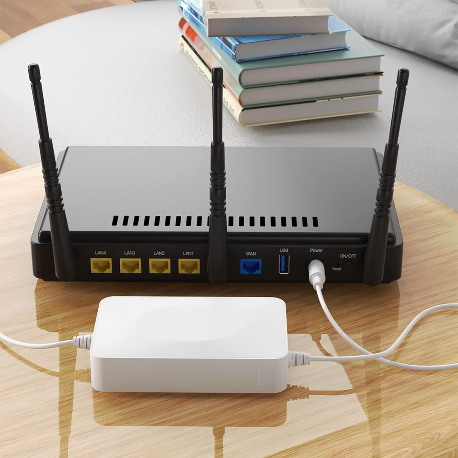Rechargeable UPS Battery Backup 15000mAh DC 12V Router UPS with 2 A Charger G26680