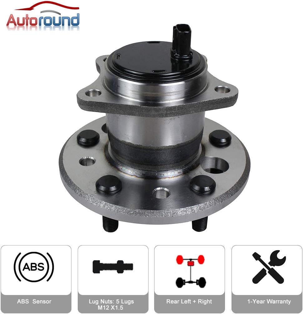 Wheel Hub and Bearing Assembly for Toyota Camry, Highlander, Avalon, Solara, Lexus ES300, ES350, ES330, 2001-2012 5 Lug w/ABS R257