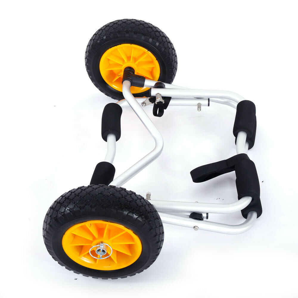 Silver Aluminum Alloy Canoeing Trailer Cart with 2 Wheels Y147