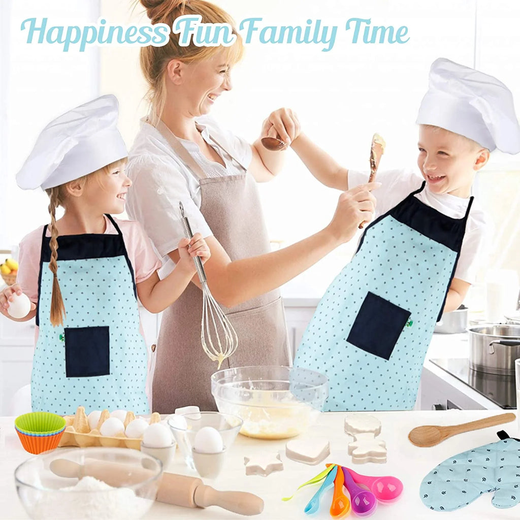 26 Pcs Kids Baking Set with Chef Hat and Apron Y69782