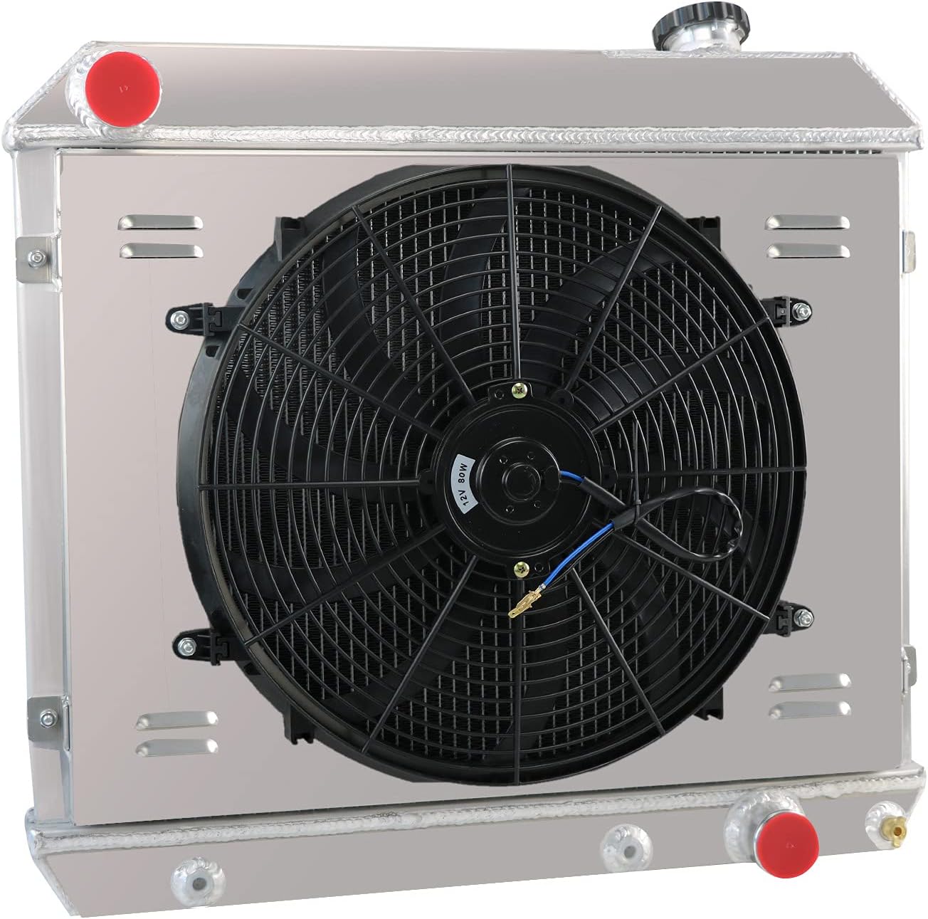 3 Row Radiator with Shroud Fan and Relay for Chevy Pickup Truck A736