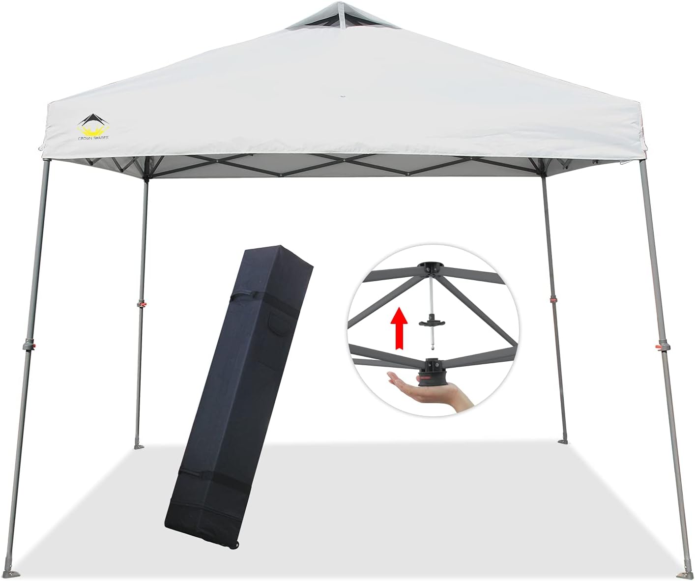 Grey 11x11 Pop-up Canopy Tent with Wheeled Bag K6328