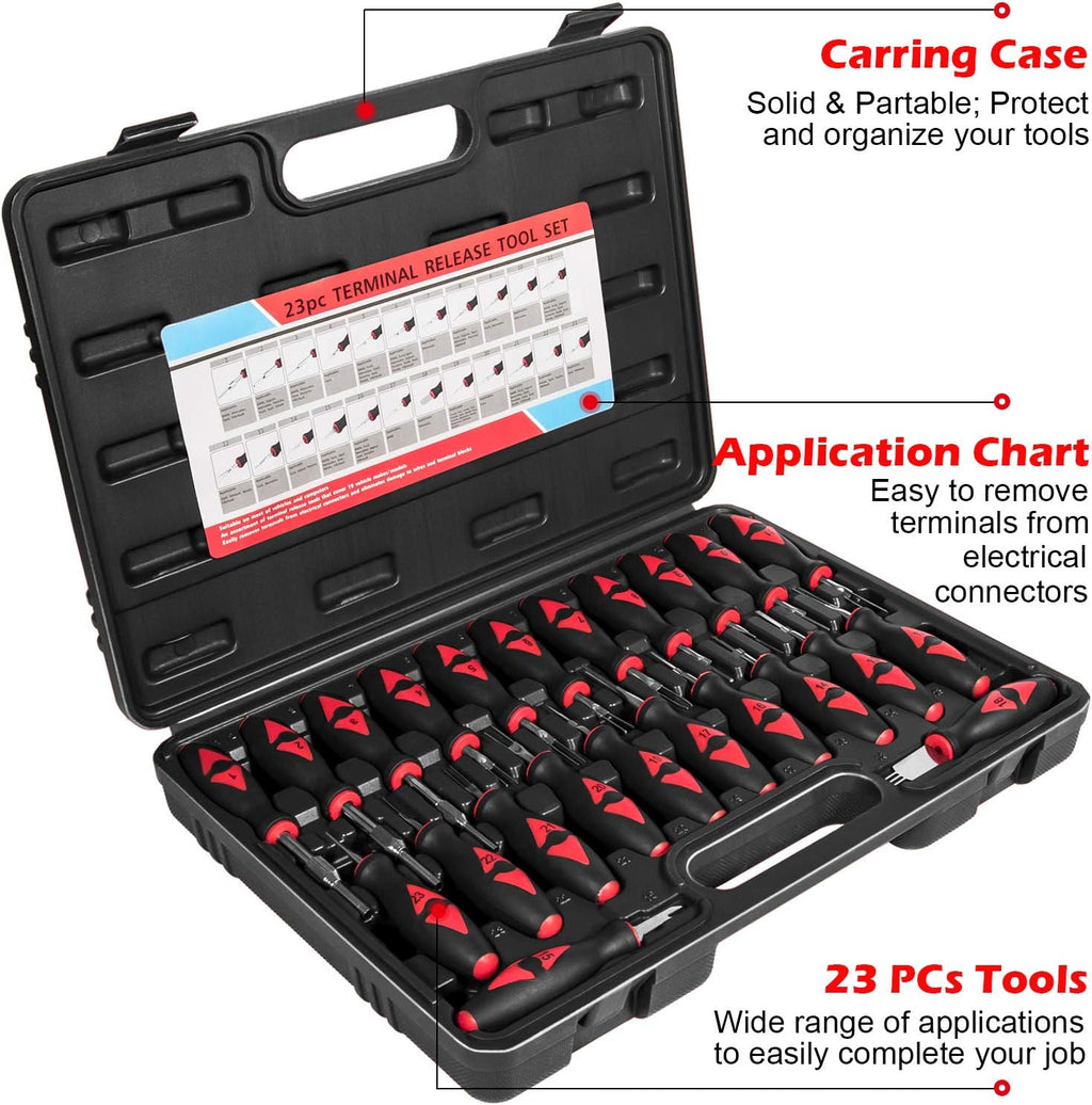 23-Piece Terminal Release Tools Set Electrical Connector Removal Kit N124