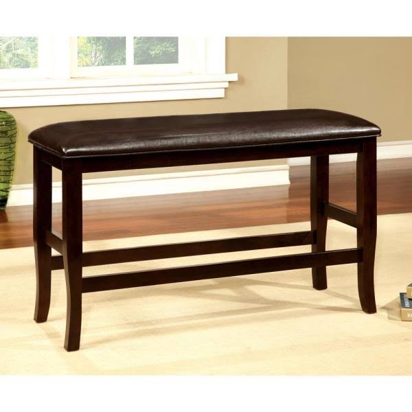 Espresso Leatherette Counter Height Bench M118