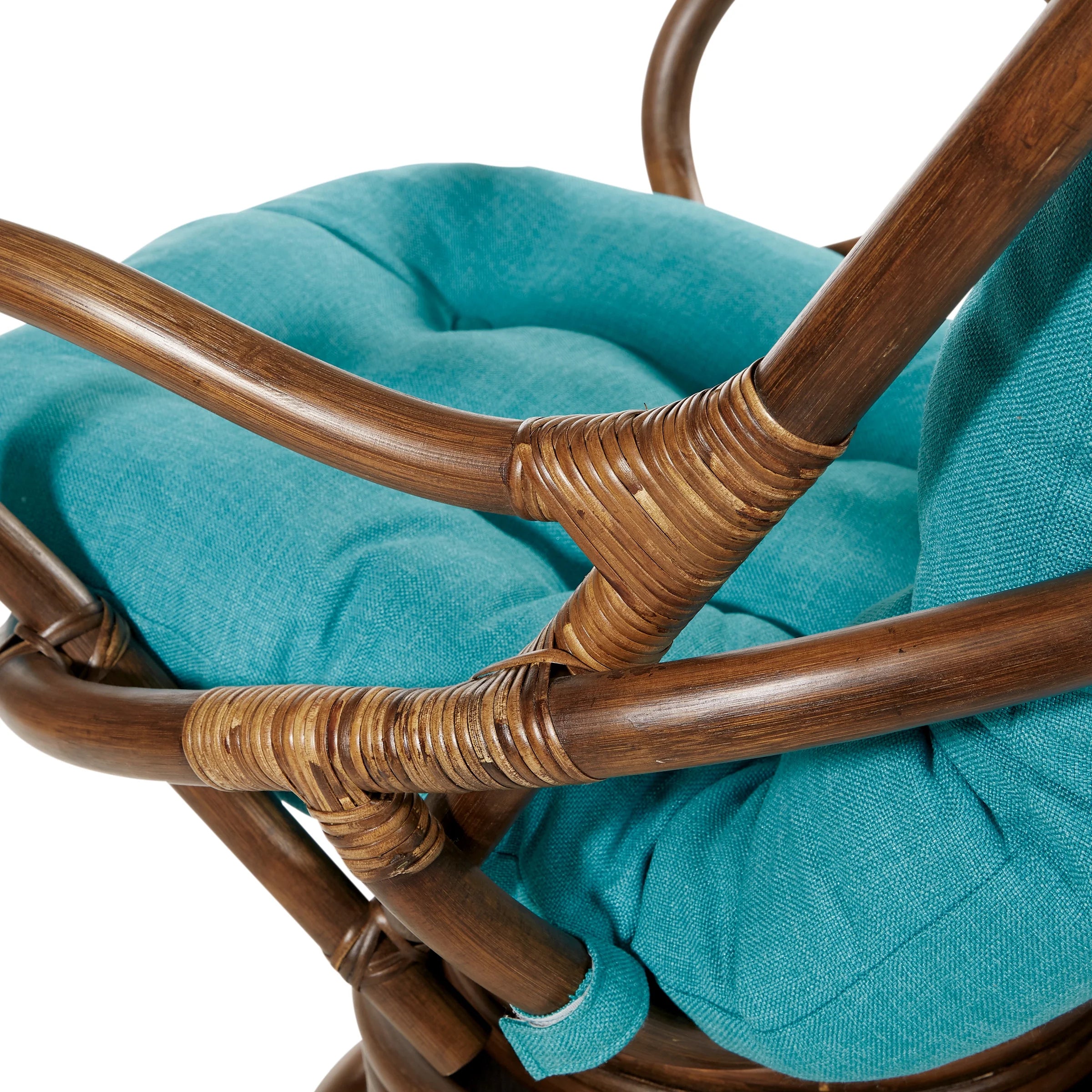 Blue and Brown Rattan Rocking Chair Q746694