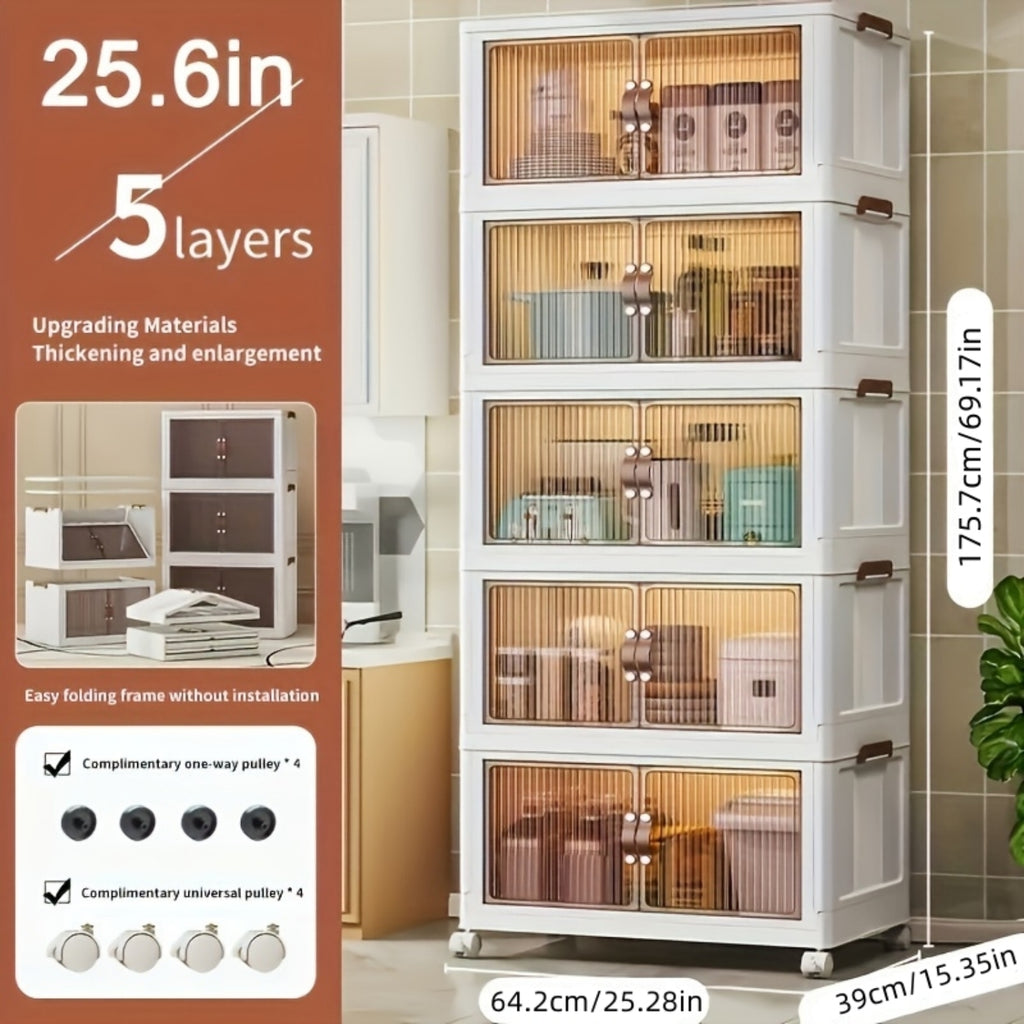 5-layer folding plastic storage box S420996
