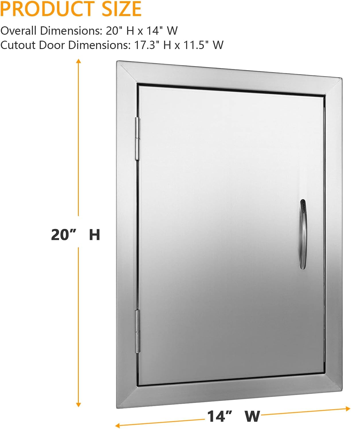 14W x 20H Inch Stainless Steel Outdoor BBQ Access Door R98432