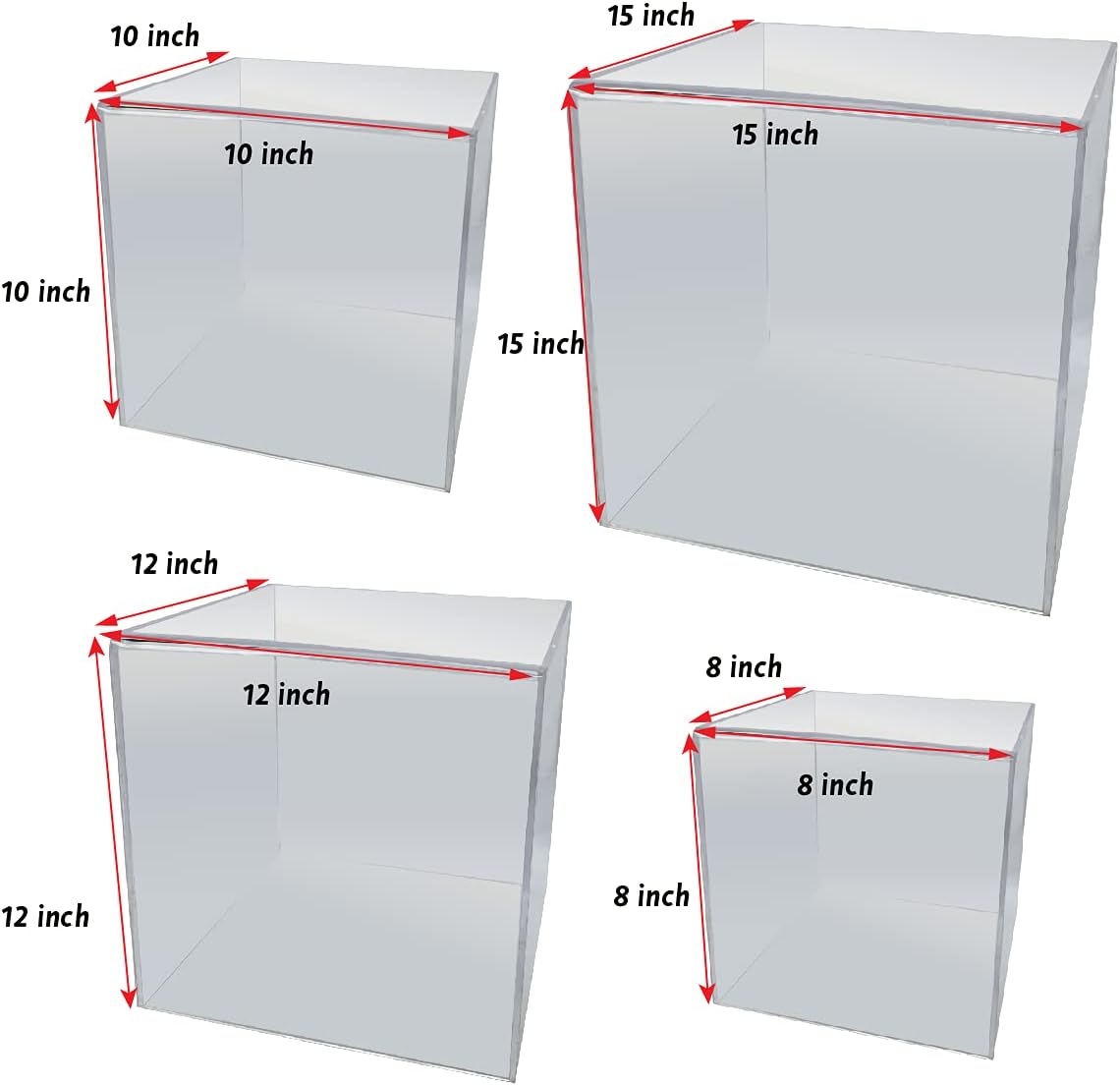 Clear Acrylic Display Cube Pack of 2 10 Inches U646971