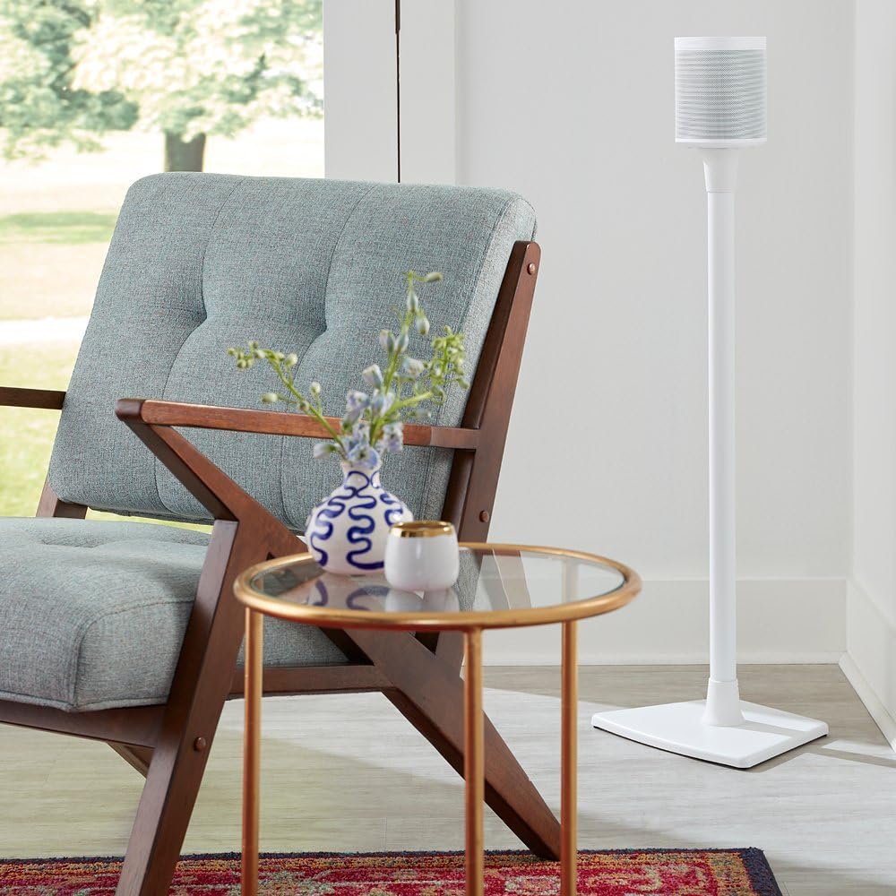 White Single Speaker Stand O985