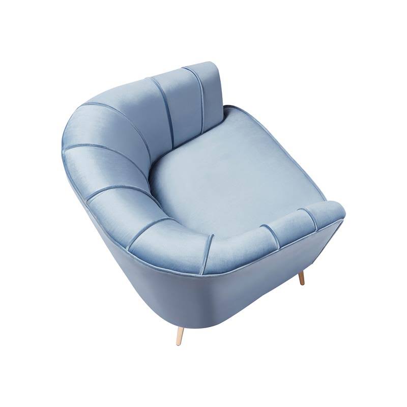 Aqua Gray Velvet Accent Chair X226528
