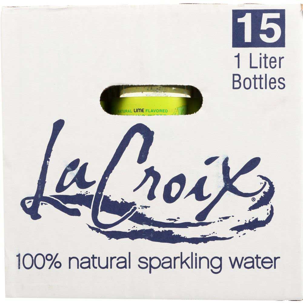 LaCroix Natural Lime Sparkling Water, 1 Liter, 15 per Case R814317