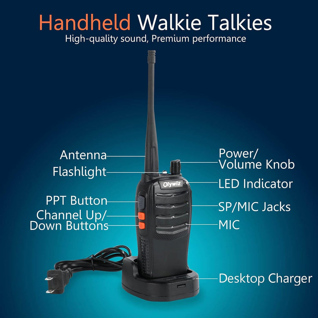 4 Pack GMRS Radio Rechargeable 2 Way Radio with Flashlight Z855609