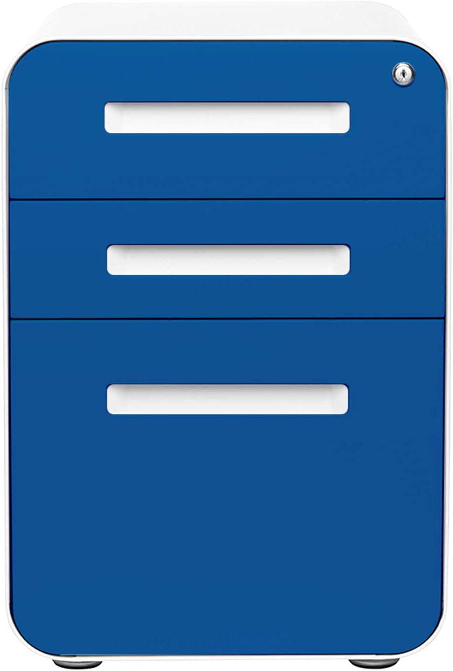 3-Drawer Mobile File Cabinet Blue Faceplate B5867