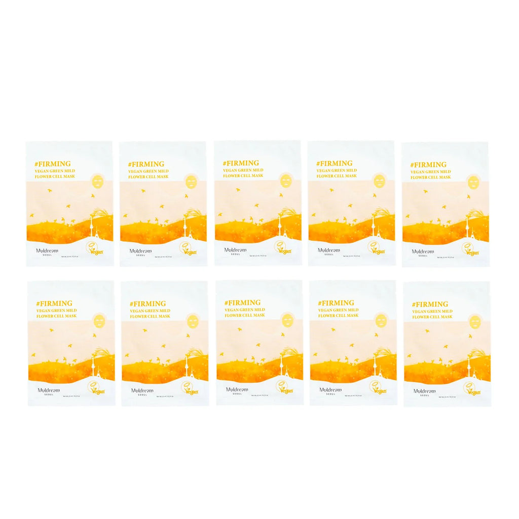 Vegan Green Flower Cell Mask 10pcs W367