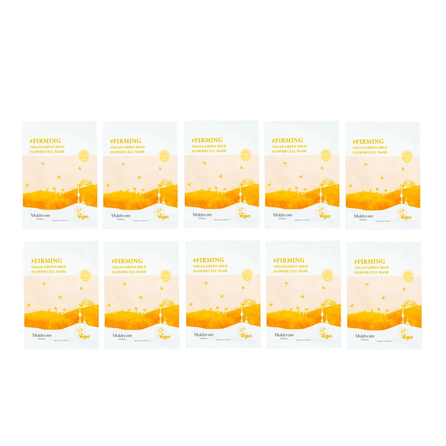 Vegan Green Flower Cell Mask 10pcs W367