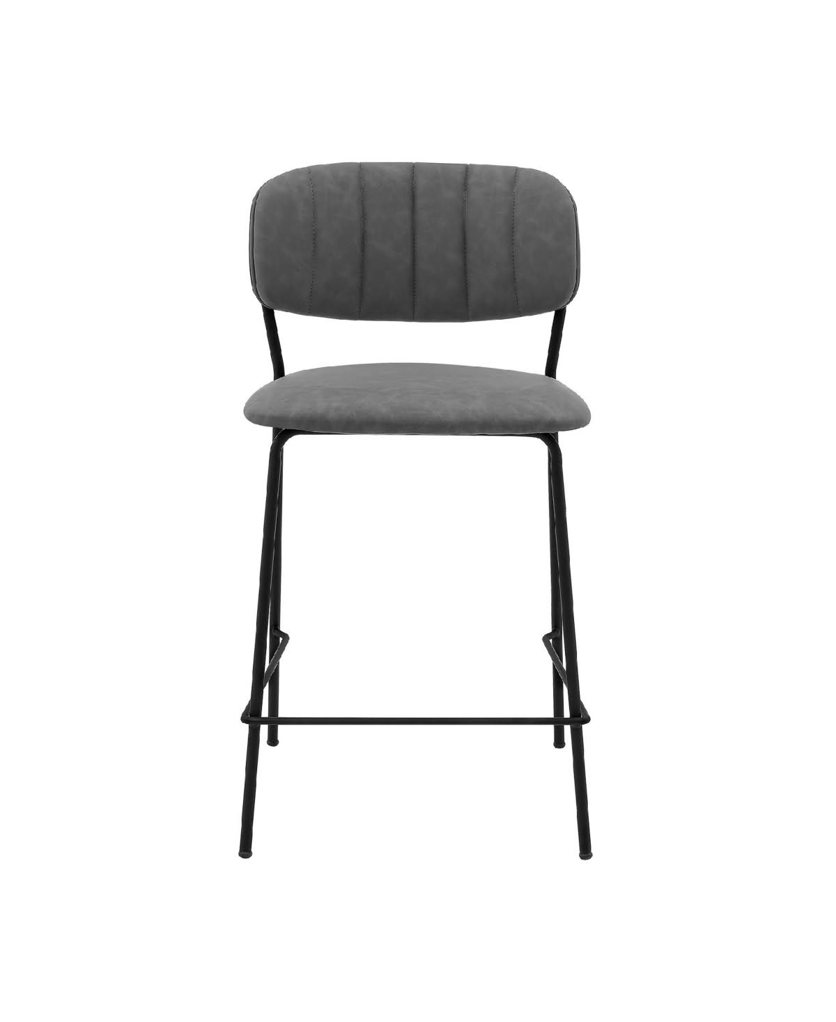 Faux Leather and Metal Counter Height Bar Stool Z235998