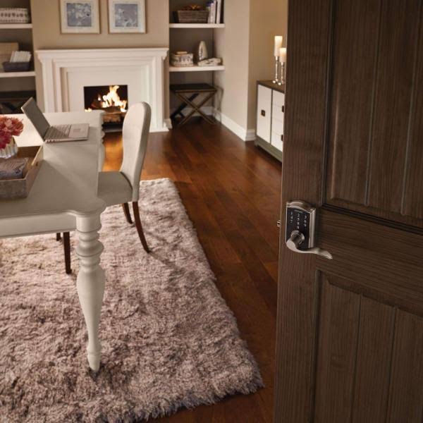 Aged Bronze Touch Entry Door Lever Set with Accent M676413