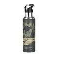 Camouflage Dinosaur Stainless Steel Water Bottle with Straw Lid, 20 OZ I726