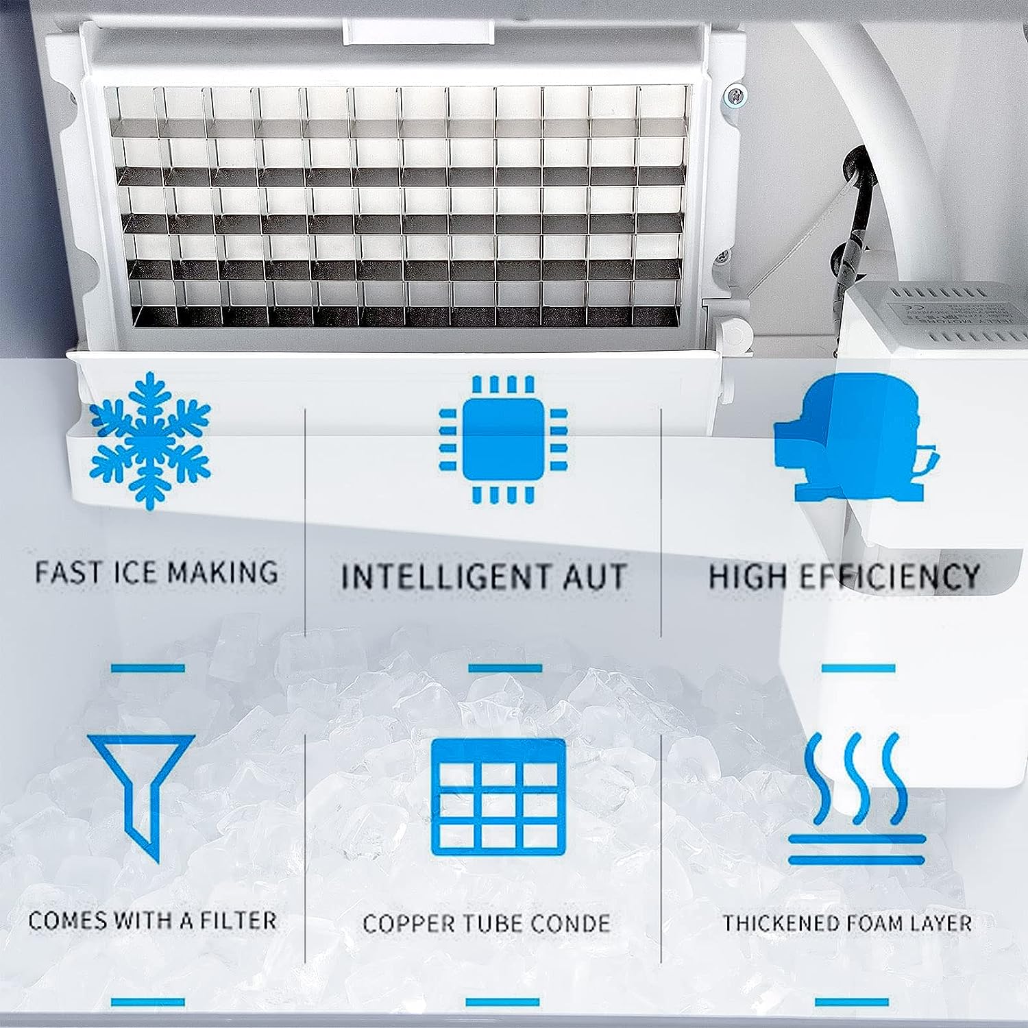 132lbs per Day Automatic Ice Cube Machine S412