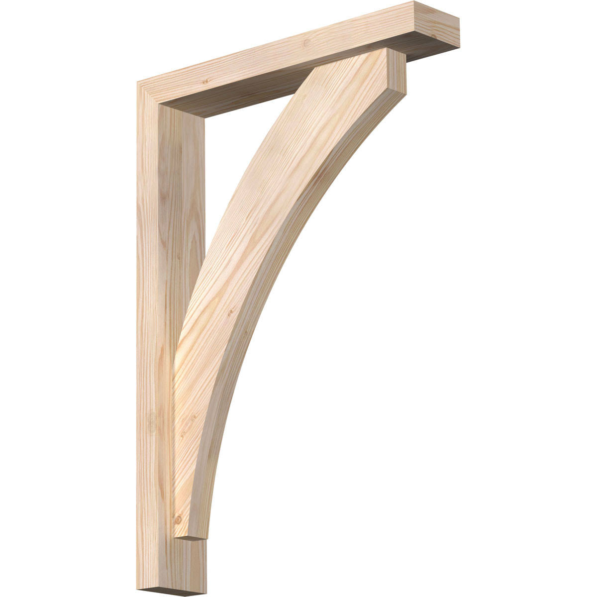 Thorton Block Smooth Bracket with Offset Brace, Douglas Fir V12459