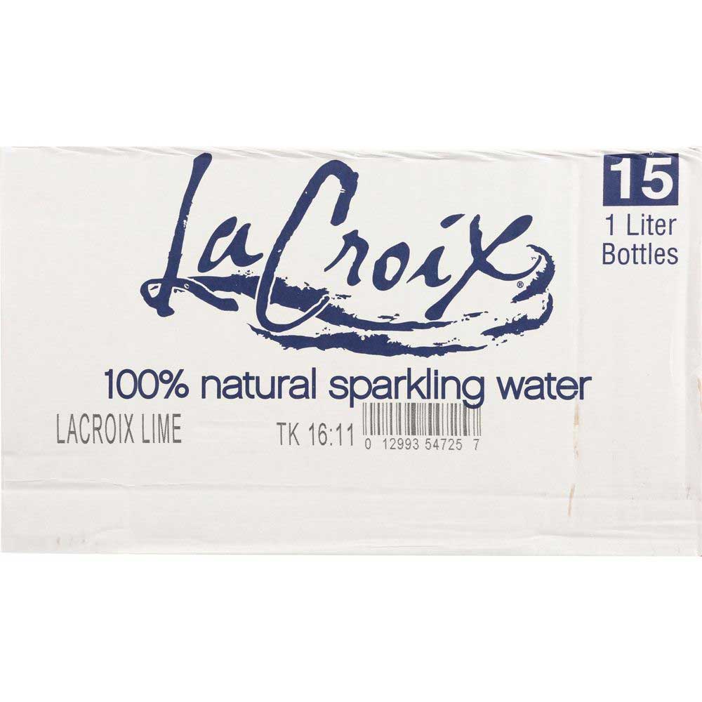 LaCroix Natural Lime Sparkling Water, 1 Liter, 15 per Case R814317