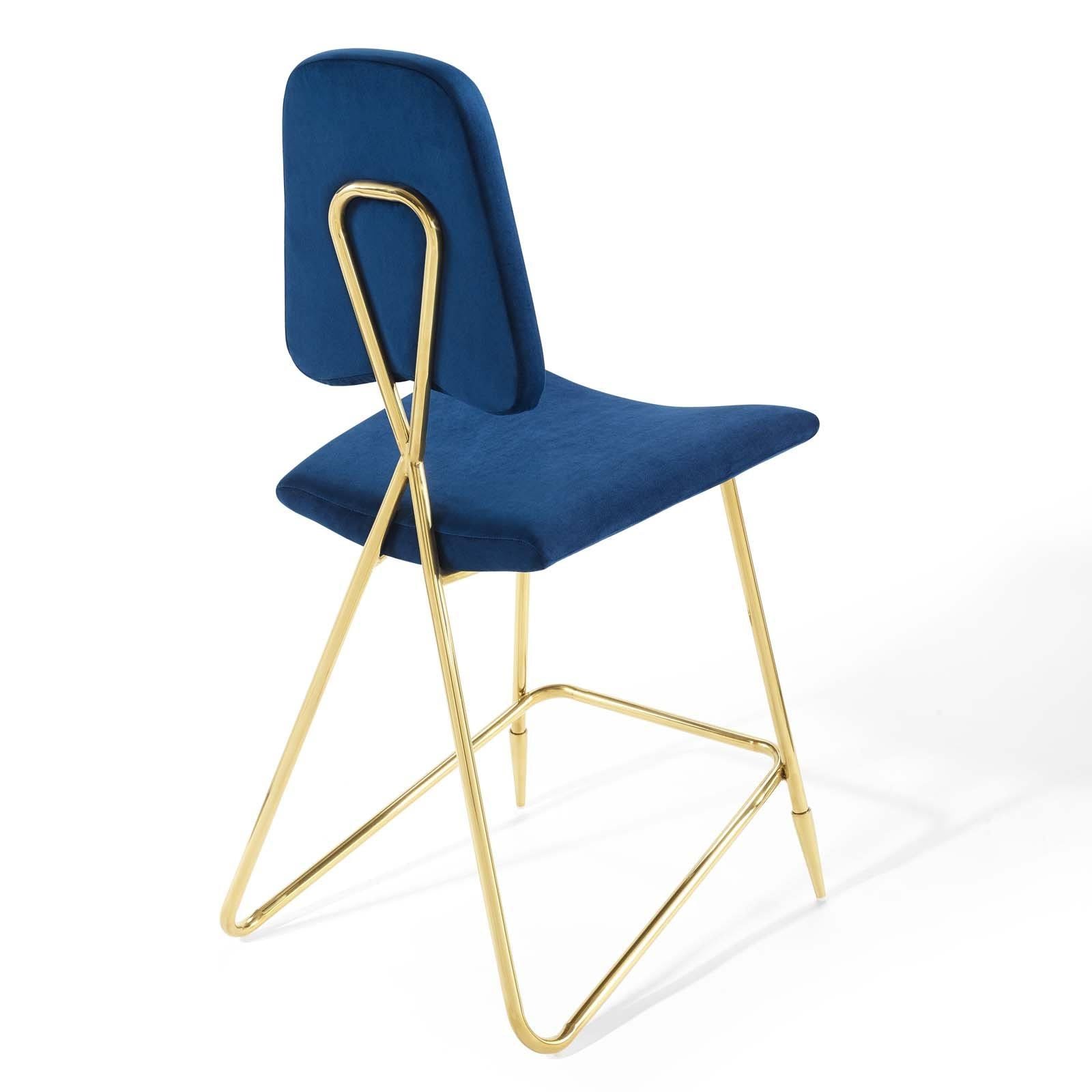 Navy Velvet Counter Stool W113